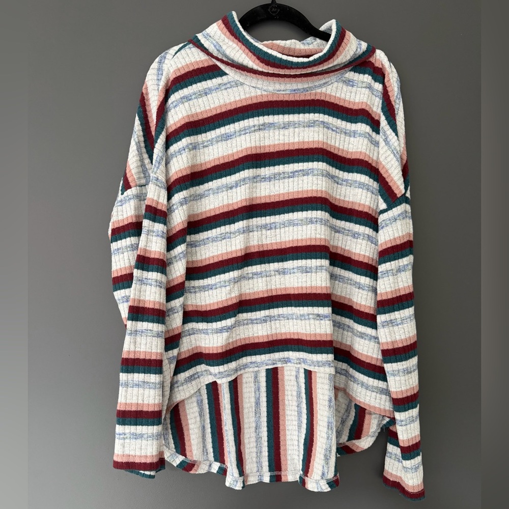 Saturday Sunday by Anthropologie Striped Cowl Neck Sweater